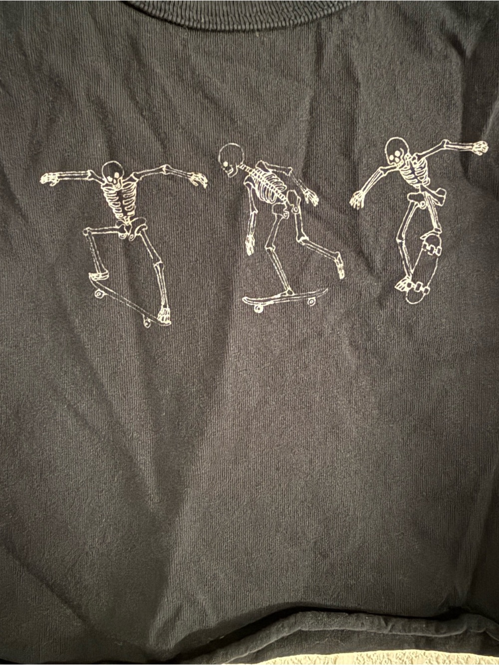 Full Tilt Black Crop Tank with White Skate Skeleton Graphic Size XL - Picture 7 of 9